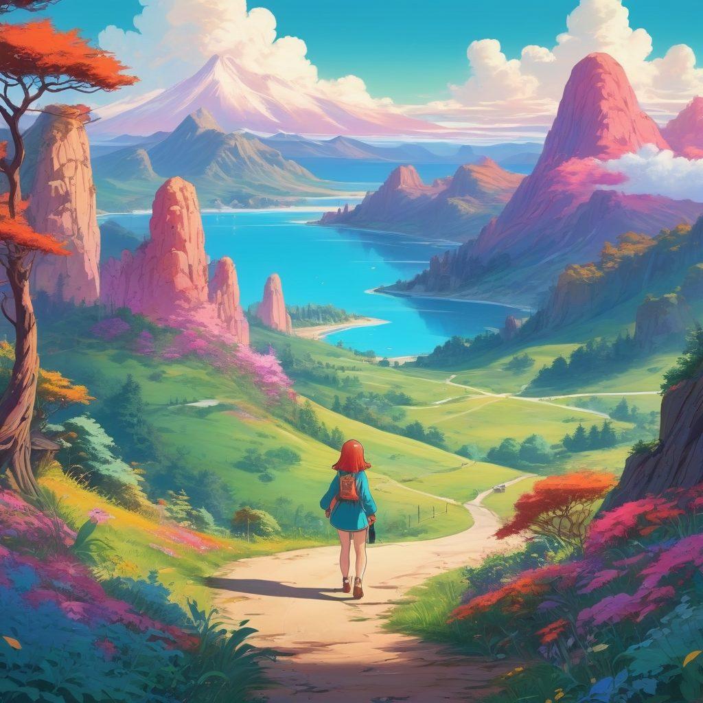 A vibrant and colorful scene depicting various animated characters from hentai and adult cartoons, surrounded by playful elements symbolizing exploration, such as compasses and maps. Include a whimsical landscape with soft curves and fantasy elements, inviting curiosity and wonder. The characters should have exaggerated, cartoonish features, showcasing their unique styles. Set the scene with a dreamy, surreal background that enhances the playful theme of exploring adult animation. vibrant colors. 3D. soft focus.